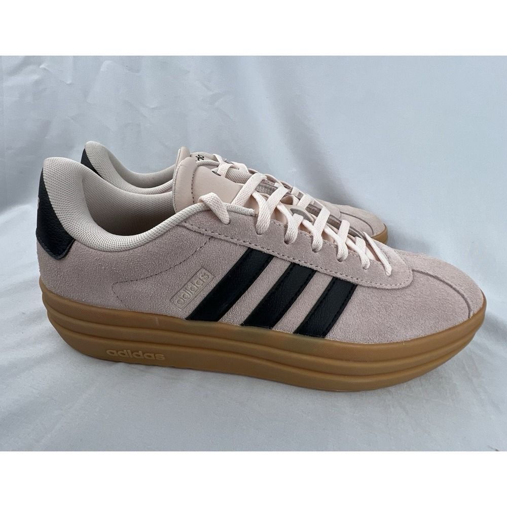 Adidas VL Court Bold Womens 10 Blush Pink Black Gum Platform Sneakers JI2910 New
